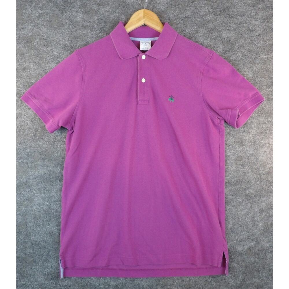 Brooks Brothers Slim Fit Polo Shirt Men's Size Medium Purple Preppy Short Sleeve